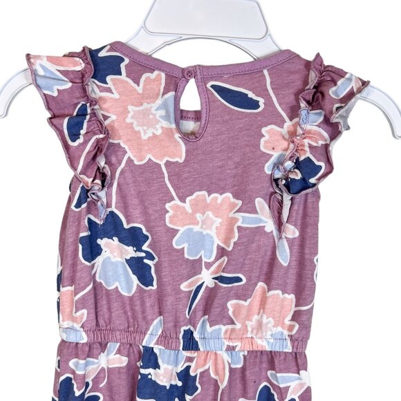 Child of‎ Mine by Carter's Sz 24 M Jumper Purple Floral Multicolor Snaps Romper - Picture 4 of 9